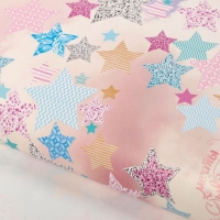 Бумага упаковочная глянцевая "Звездочки", 70 х 100 см