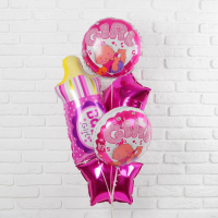 Букет из шаров "У нас девочка", фольга, набор из 5 шт., цвет розовый