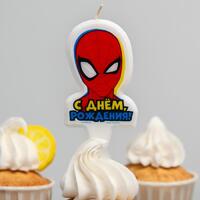 Свеча в торт "С Днем Рождения!", Человек-паук