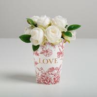 Стаканчик для цветов Love, белый 11 х 8,5 см