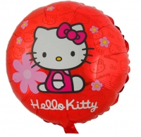 Фольгированный шар "Hello Kitty в цветочках" Круг 18"