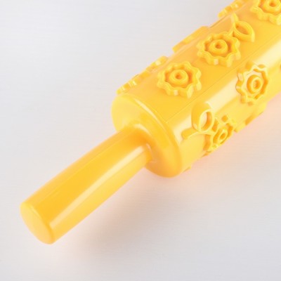 Скалка кондитерская «Цветочки», 37 см, фактурная