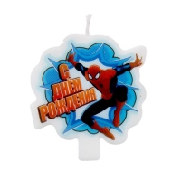 Свеча в торт "С днем рождения", Человек-Паук