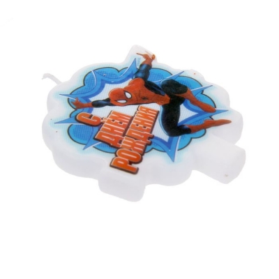 Свеча в торт "С днем рождения", Человек-Паук