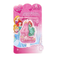 Свеча в торт "С днем рождения", цифра 4, Принцессы