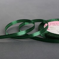 Лента атласная, 6 мм , 1 м, цвет тёмно-зелёный №49