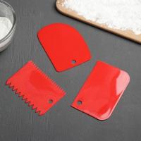 Набор шпателей кондитерских, 12×8 см, 3 предмета, цвет МИКС