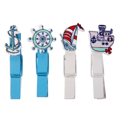 Набор декоративных прищепок «Морские приключения» (4 шт)