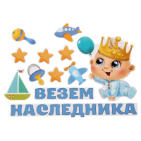 Набор магнитов на авто "Везем наследника!"