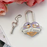 Замок свадебный с заливкой с ключом «Совет да любовь», 5 х 3,6 см