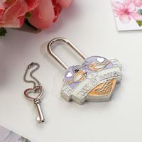 Замок свадебный с заливкой с ключом «Совет да любовь», 5 х 3,6 см