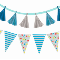 Набор гирлянд для оформления (флажки+кисточки), длинна 2 метра