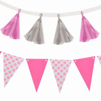 "Набор гирлянд для оформления" (флажки+кисточки), дл. 200 см