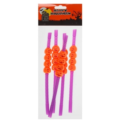 Трубочка для коктейля "Тыковки", (набор 5 штук)