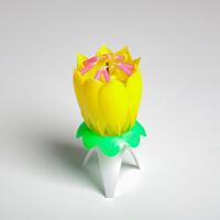 Свеча для торта музыкальная "Тюльпан", жёлтая, 12×5 см