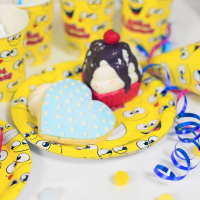 Набор бумажной посуды "С Днём Рождения", смайлики