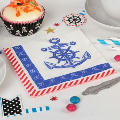 Cалфетки "Морское путешествие" 25*25 см (набор 20 шт)