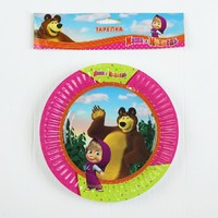 Тарелка бумажная «Маша и Медведь», 17см, набор 6 шт.