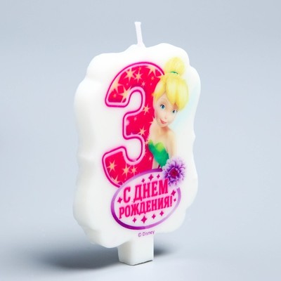 Свеча в торт Дисней 3 "С Днем Рождения", Феи : Динь - Динь
