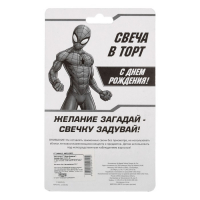 Свеча в торт 5 "С Днем Рождения", Человек-паук, 5 х 7.7 см