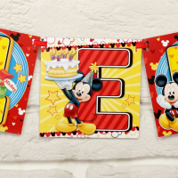 Гирлянда на ленте "С Днем Рождения!", Микки Маус, дл. 215 см