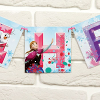 Гирлянда на ленте "С Днем Рождения!", Холодное сердце, дл. 215 см