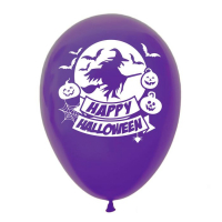 Шар воздушный 12" Happy Hallowee(черный-оранжевый) 