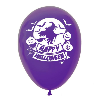 Шар воздушный 12" Happy Hallowee(черный-оранжевый) 