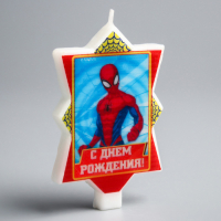 Свеча в торт "С Днем Рождения", Человек-паук, 8 х 16.5 см