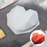 Форма для муссовых десертов и выпечки Доляна «Геометрия любви», 21,5×20 см, цвет белый
