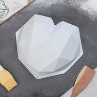 Форма для муссовых десертов и выпечки Доляна «Геометрия любви», 21,5×20 см, цвет белый