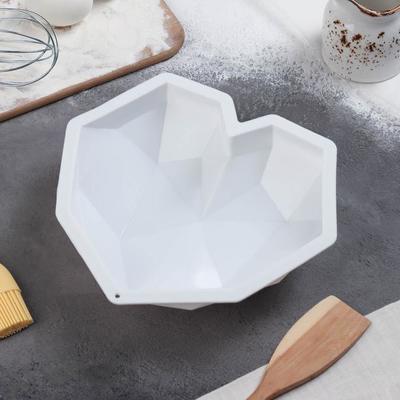 Форма для муссовых десертов и выпечки Доляна «Геометрия любви», 21,5×20 см, цвет белый