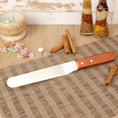 Лопатка-палетка с деревянной ручкой, изогнутая, 31,5 см