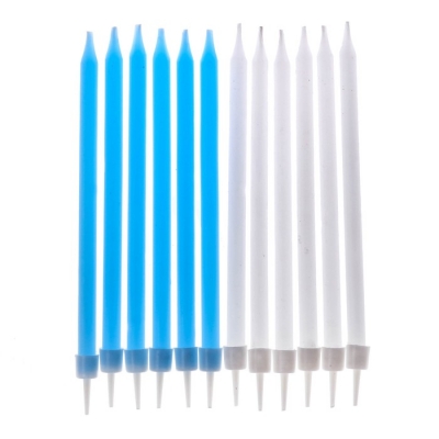 Cвечи тонкие в торт "1 годик" 12 шт.