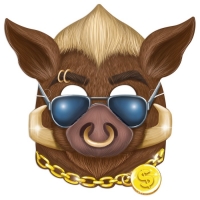 Маска карнавальная "Крутой свин" Символ года 2019