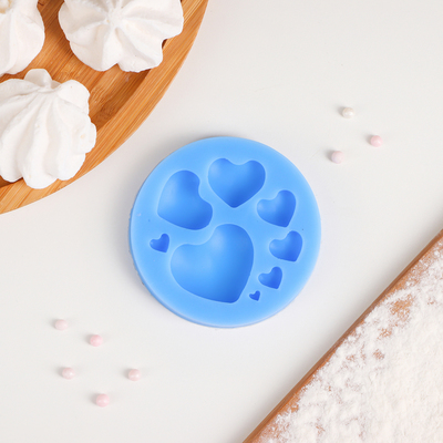 Молд силиконовый «Сердца», 7,5×7,5 см