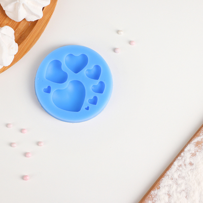 Молд силиконовый «Сердца», 7,5×7,5 см