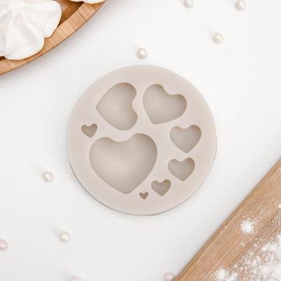 Молд силиконовый «Сердца», 7,5×7,5 см