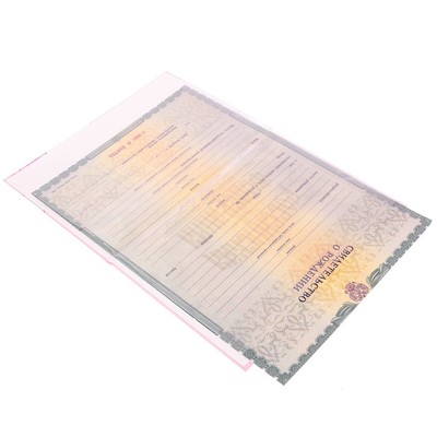 Свидетельство о рождении девочки "Единорог"