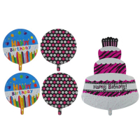 Букет из шаров "С днем рождения", фольга, набор из 5 шт.