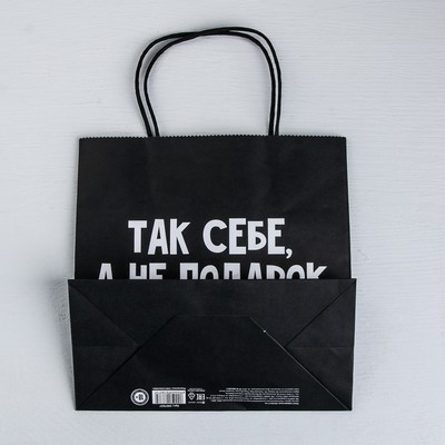 Пакет подарочный «Так себе, а не подарок», 22 × 22 × 11 см
