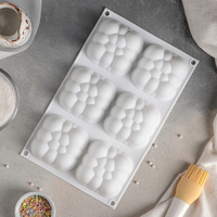 Форма для муссовых десертов и выпечки Доляна «Облачко», 30×18,8 см, 6 ячеек, цвет белый