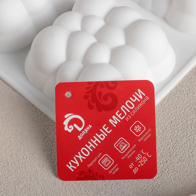 Форма для муссовых десертов и выпечки Доляна «Облачко», 30×18,8 см, 6 ячеек, цвет белый