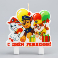 Щенячий патруль. Свеча в торт "С Днем Рождения", PAW Patrol