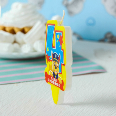 Щенячий патруль. Свеча в торт "С Днем рождения", PAW Patrol