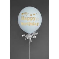 Наклейка на полимерные шары «С днём рождения», печатные буквы, цвет золотой