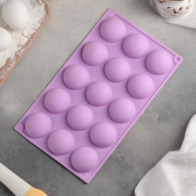 Форма для выпечки Доляна «Полусфера», 28×16,5 см, 15 ячеек (d=4,5 см), цвет МИКС