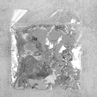 Конфетти «Звёзды», 20 грамм, цвет серебряный