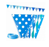 Гирлянда флажки, Ассорти дизайнов Голубой, 300 см