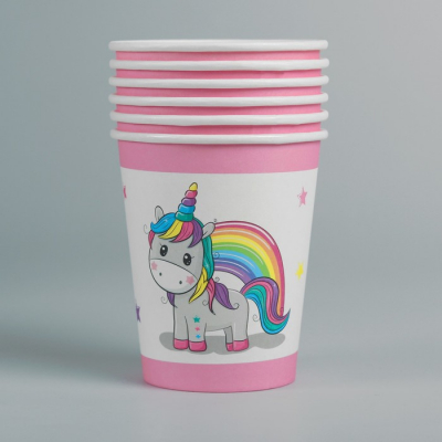 Стакан бумажный «Крошка единорог», набор 6 шт.